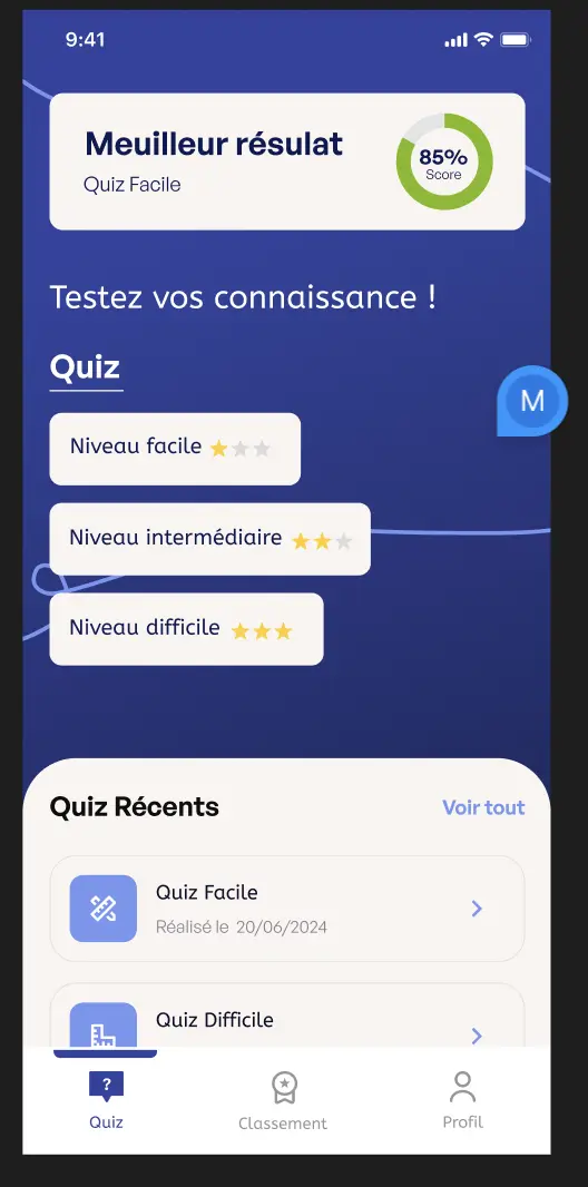 Design d'application mobile Reflectiv